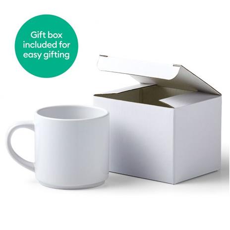 Cricut Stackable Ceramic, White-10 oz/300 ml (4 ct) Mug Blanks, White - 3