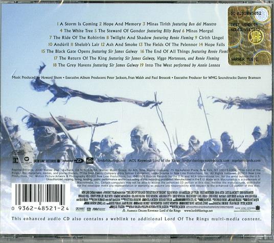 Il Signore Degli Anelli 3. Il Ritorno Del Re (Lord of the Rings 3. The  Return of the King) (Colonna sonora) - Howard Shore - CD | IBS