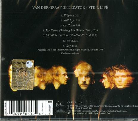 Still Life ( + Bonus Tracks) - CD Audio di Van der Graaf Generator - 2
