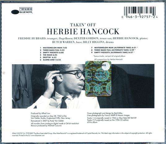 Takin' Off (Rudy Van Gelder) - CD Audio di Herbie Hancock - 2