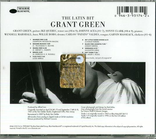The Latin Bit (Rudy Van Gelder) - CD Audio di Grant Green - 2