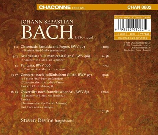 Concerto italiano - Ouverture francese - CD Audio di Johann Sebastian Bach - 2