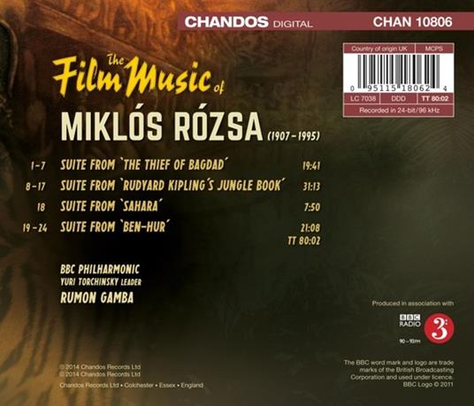 The Film Music of Miklos Rozsa - CD Audio di Miklos Rozsa,Rumon Gamba - 2