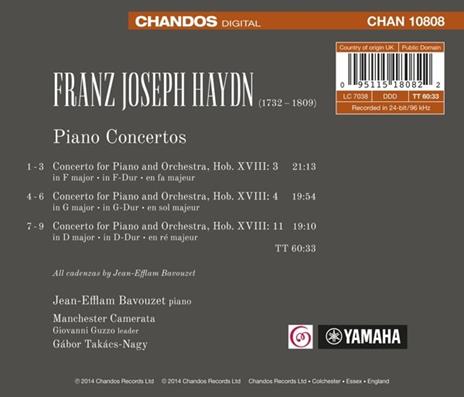 Concerti per pianoforte e orchestra - CD Audio di Franz Joseph Haydn,Manchester Camerata,Jean-Efflam Bavouzet,Gabor Takacs-Nagy - 2