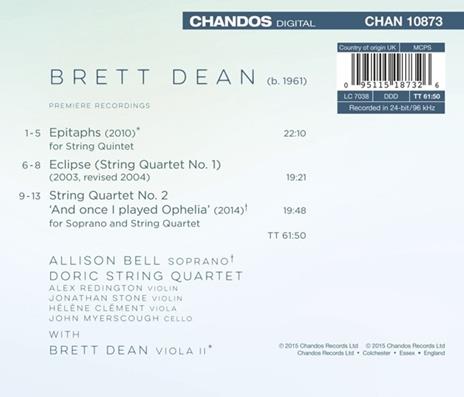 Musica da camera - CD Audio di Brett Dean - 2