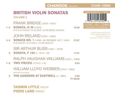 British Violin Sonatas - CD Audio di Tasmin Little - 2