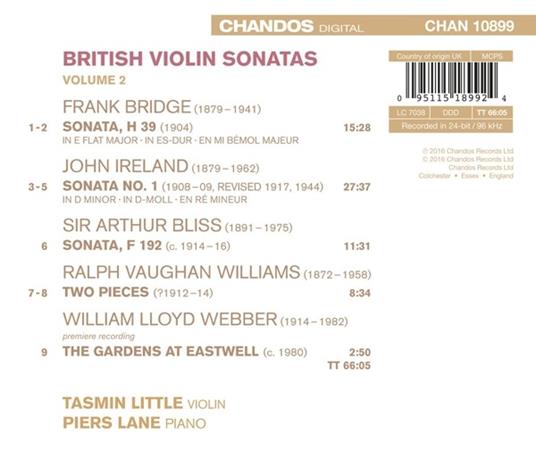 British Violin Sonatas - CD Audio di Tasmin Little - 2