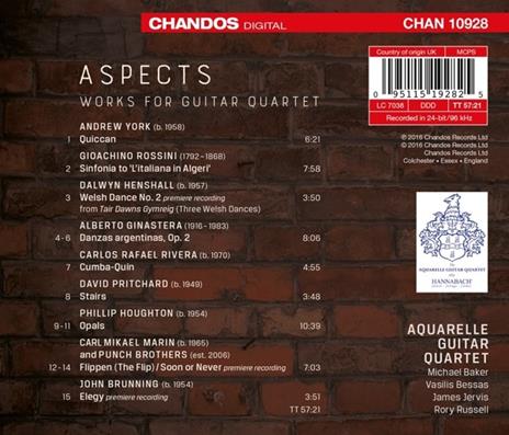 Aspects. Musica per 4 chitarre - CD Audio di Aquarelle Guitar Quartet - 2