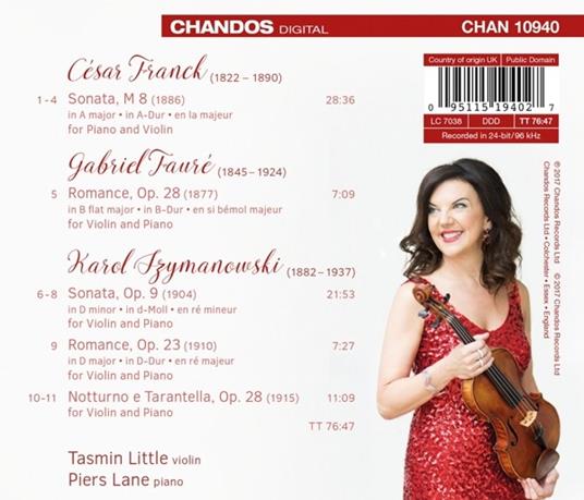 Musica per violino e pianoforte - CD Audio di Tasmin Little,Piers Lane - 2