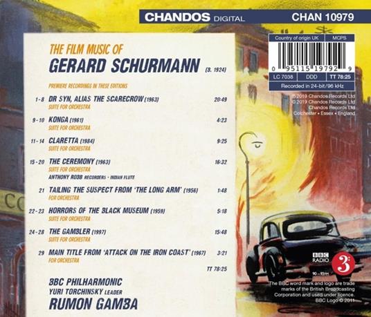The Film Music of Gerard Schurmann - CD Audio di BBC Philharmonic Orchestra,Rumon Gamba - 2