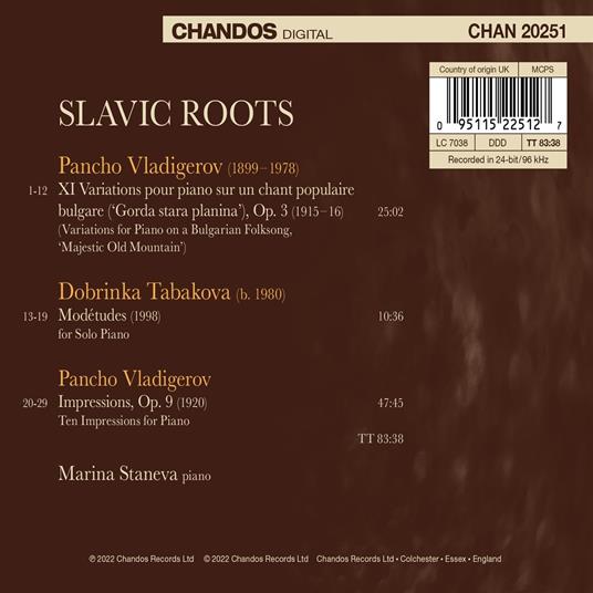 Slavic Roots - CD Audio di Pancho Vladigerov,Dobrinka Tabakova,Marina Staneva - 2