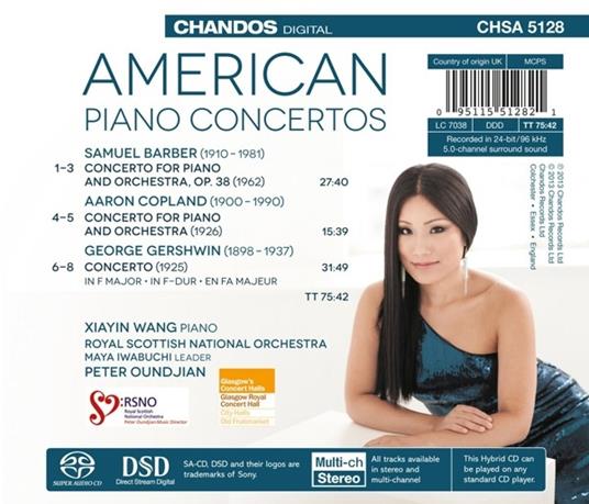 American Piano Concertos - SuperAudio CD ibrido di George Gershwin,Aaron Copland,Samuel Barber,Xiayin Wang - 2