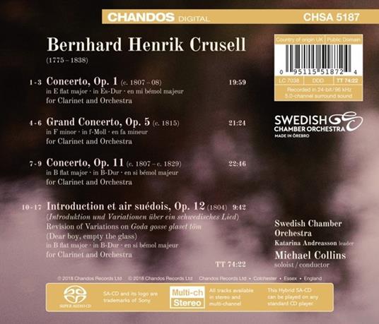 The 3 Clarinet Concertos (SACD) - SuperAudio CD di Bernhard Henrik Crusell - 2