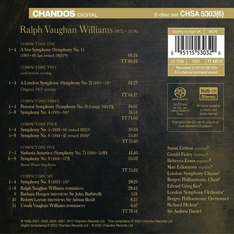 Sinfonie complete - SuperAudio CD di Ralph Vaughan Williams,Richard Hickox - 2