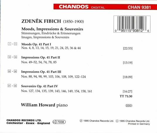 Musica per pianoforte - CD Audio di Zdenek Fibich - 2