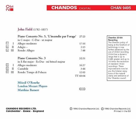 Concerti per pianoforte n.3 , n.5 - CD Audio di John Field - 2