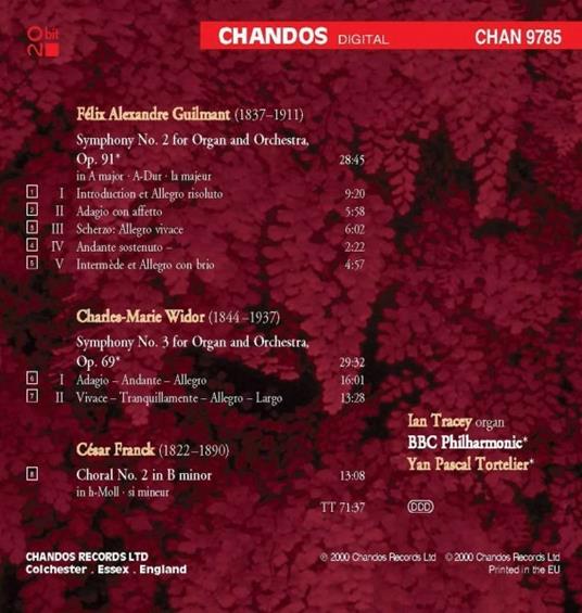 Opere per organo - CD Audio di César Franck,Charles-Marie Widor,Felix Alexandre Guilmant - 2