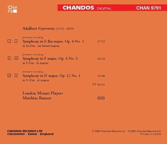 Sinfonie - CD Audio di Adalbert Gyrowetz - 2