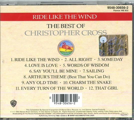 Ride Like the Wind. The Best of Christopher Cross - Christopher Cross - CD  | IBS