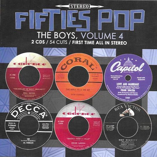 50s Pop Boys V4-54 Cuts-100% First Time - CD Audio