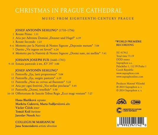 Music from 18th Centrury Prague - CD Audio di Collegium Marianum,Jana Semeradova,Josef Antonín Sehling - 2