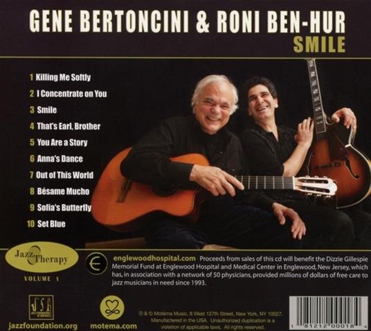 Smile. Jazz Therapy vol.1 - CD Audio di Roni Ben-Hur,Gene Bertoncini - 2