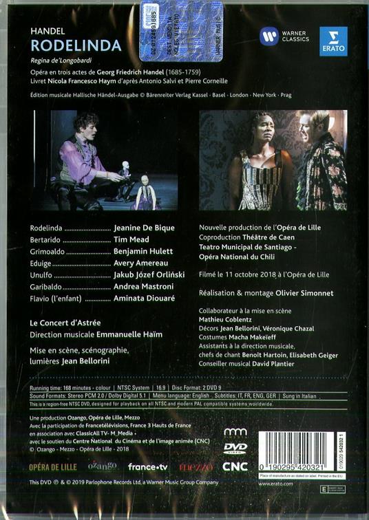 Rodelinda (2 DVD) - DVD di Emmanuelle Haim,Georg Friedrich Händel,Le Concert d'Astrée,Jakub Jozef Orlinski - 2