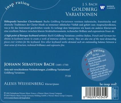 Variazioni Goldberg - CD Audio di Johann Sebastian Bach