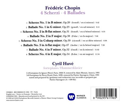 Scherzi - Ballate - CD Audio di Frederic Chopin