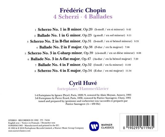 Scherzi - Ballate - CD Audio di Frederic Chopin