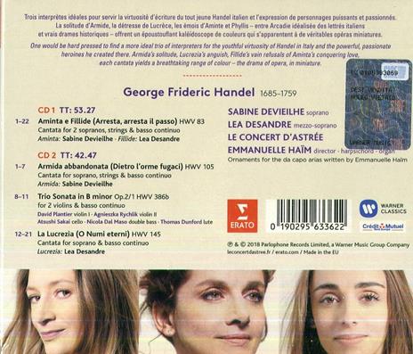 Cantate italiane - CD Audio di Emmanuelle Haim,Georg Friedrich Händel,Le Concert d'Astrée,Sabine Devieilhe - 3