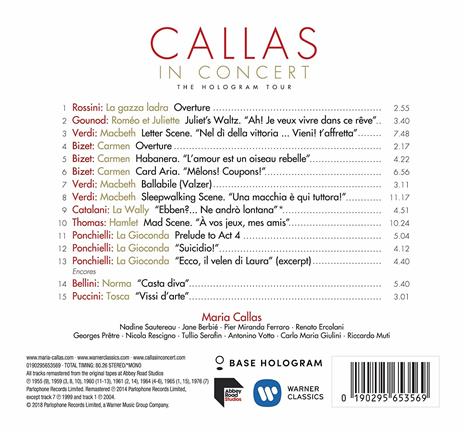 Callas in Concert. The Hologram Tour - CD Audio di Maria Callas - 2