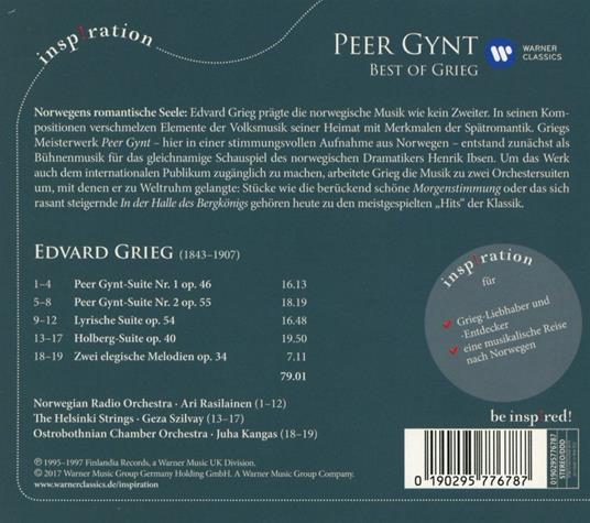 Peer Gynt. Best of Grieg - CD Audio di Edvard Grieg,Ari Rasilainen,Norwegian Radio Orchestra - 2