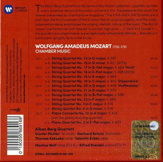 Quartetti d'archi - CD Audio di Wolfgang Amadeus Mozart,Alban Berg Quartett - 2