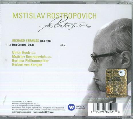 Don Quixote - CD Audio di Richard Strauss,Herbert Von Karajan,Mstislav Rostropovich,Berliner Philharmoniker - 2