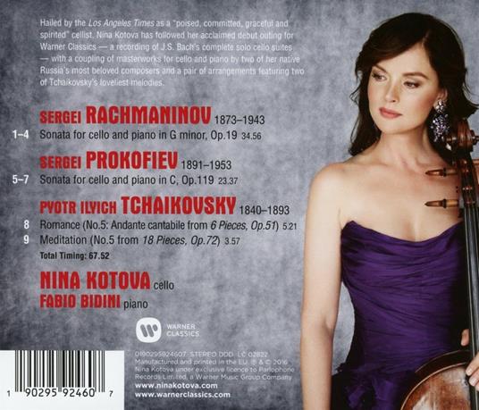 Cello - CD Audio di Sergei Prokofiev,Sergei Rachmaninov,Nina Kotova - 2