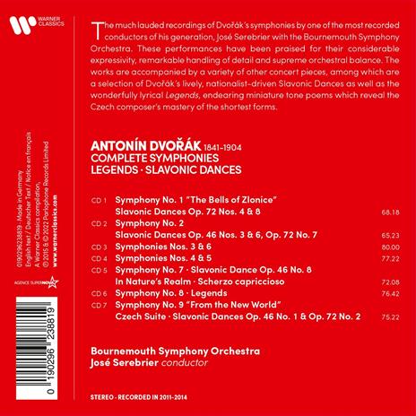 Symphonies Nos. 1-9 - Slavonic Dances - CD Audio di Antonin Dvorak,José Serebrier - 2