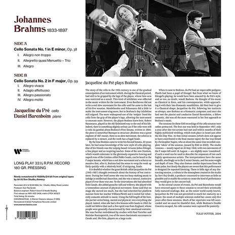 The Cello Sonatas - Vinile LP di Johannes Brahms,Jacqueline du Pré - 2