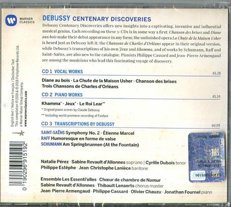 Debussy Centenary Discoveries - CD Audio di Claude Debussy - 2