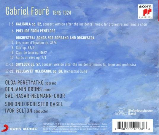 The Secret Fauré. Musica per orchestra e Suites - CD Audio di Gabriel Fauré,Ivor Bolton,Orchestra Sinfonica di Basilea,Olga Peretyatko - 2