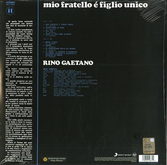 Mio fratello e figlio unico - Vinile LP di Rino Gaetano - 2
