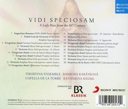 Vidi Speciosam. A Lady Mass from the 16th Century - CD Audio di Capella de la Torre