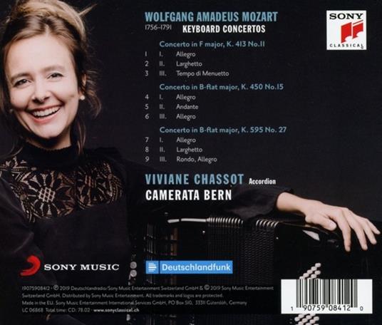 Mozart - Piano Concertos No.11, 15 & 27 - CD Audio di Viviane Chassot - Camerata Bern - 2