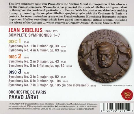 Sinfonie complete - CD Audio di Jean Sibelius,Paavo Järvi,Orchestre de Paris - 2