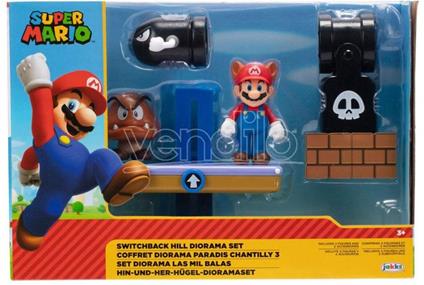 Super Mario Bros Switchback Hill diorama set 6cm Jakks Pacific