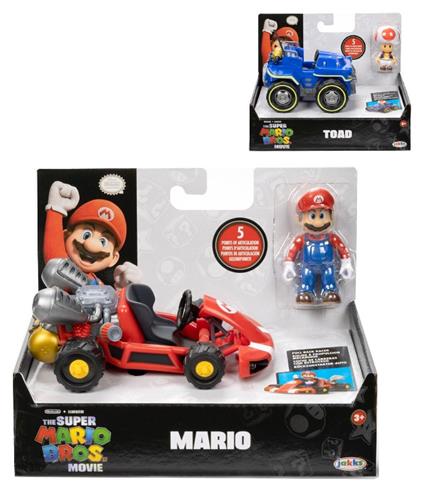 Nintendo: Jakks - Super Mario - Figure With Kart (Personaggio 2.5") (Assortimento)