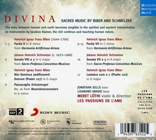 Schmelzer-Biber . Divina - CD Audio di Les Passions De L'Ame-Meret L?Thi - 2