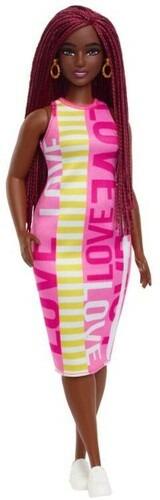 Barbie Fashionistas Vestito Rosa Curvy Afro