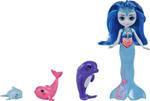 Enchantimals - Ocean Kingdom Playset della Famiglia con Bambola Dorinda il Delfino Blu con Coda Rimovibile, Corona e 3 Amici Delfini, Giocattolo per Bambini 3+ Anni, HCF72