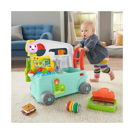 Fisher-Price Ridi e Impara Camper 3-in-1, edizione italiana, giocattolo a spinta per primi passi - 4